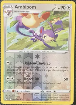 Ambipom 145/196 Swsh11: Lost Origin Reverse Holo - Pokemon Card - Image 1