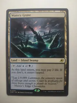 MTG- Watery Grave -Edge of Eternities- Regular - Rare land - NM/M - Image 1