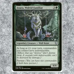 Anara Wolvid Familiar 214 NM NF Uncommon MTG Commander Legends 2020 EDH Legal Ma - Image 1