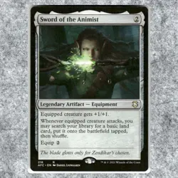 Sword of the Animist 218 NM NF Rare MTG Commander Forgotten Realms 2021 EDH Lega - Image 1