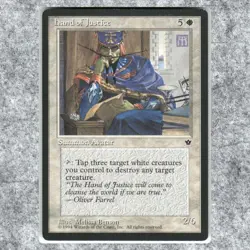 Hand of Justice 42 LP NF Rare MTG Fallen Empires 1994 Vintage Commander Legal Ma - Image 1