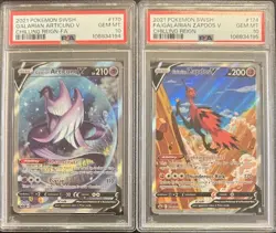 SEQUENTIAL PSA 10 GALARIAN ARTICUNO V 170 & ZAPDOS V 174 CHILLING REIGN POKEMON - Image 1