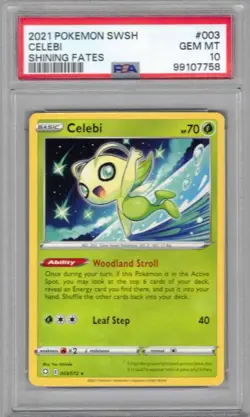 2021 Pokemon SWSH Shining Fates, #003, Celebi, PSA 10, Gem Mint, Rare - Image 1