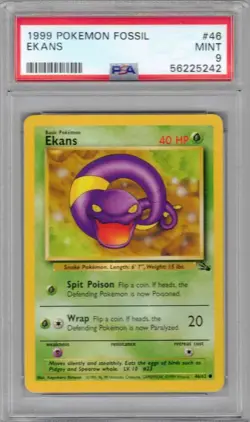 1999 Pokemon Fossil, #46, Ekans, PSA 9, Mint - Image 1
