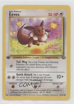 Eevee 1st Ed. Pokemon Jungle #51 1999 e9b - Image 1