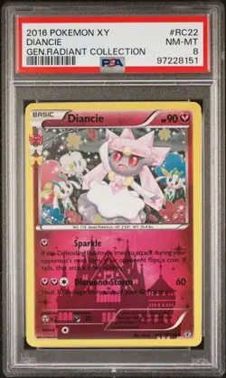 2016 Pokemon XY Generations Radiant Collection RC22/RC32 Diancie Holo PSA 8 - Image 1