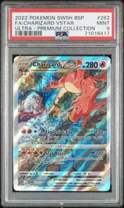 2022 Pokemon SWSH Black Star Promo SWSH262 Charizard VSTAR Full Art PSA 9 - Image 1