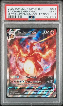 2022 Pokemon SWSH UPC Black Star Promo SWSH261 Charizard VMAX Full Art PSA 9 - Image 1