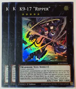 Yugioh x3 K9-17 Ripper Super Rare 1st Edition - Image 1