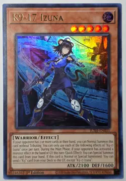 Yugioh K9-17 Izuna JUSH-EN031 Ultra Rare 1st Edition - Image 1