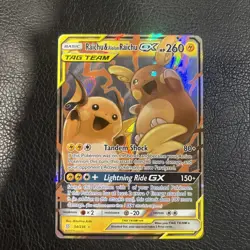 Pokemon TCG Unified Minds Holo Card Raichu Alolan Raichu GX 54/236 SM NM - Image 1