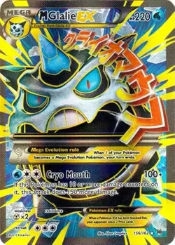 Pokemon TCG Mega M Glalie EX Full Art Holo Ultra Rare Card 156/162 Breakthrough - Image 1