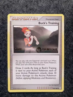Pokemon TCG Buck's Training STAFF PRERELEASE 130/146 Supporter Card - Image 1