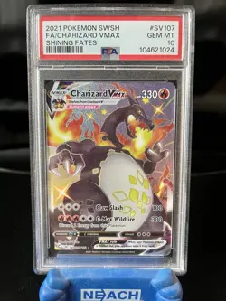Charizard VMAX 2021 SWSH Shining Fates SV107/SV122 PSA 10 Pokemon Card - Image 1