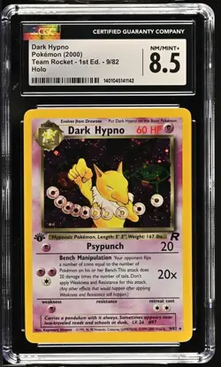 CGC 8.5 Dark Hypno Team Rocket 1st Edition 9/82 Holo Pokemon Card - Image 1