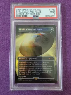 2024 MTG Secret Lair Drop Rainbow Foil #1730 Shield of War and Peace PSA 9 - Image 1