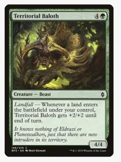Territorial Baloth #196 Battle for Zendikar (BFZ) MTG Card in Protective Sleeve - Image 1