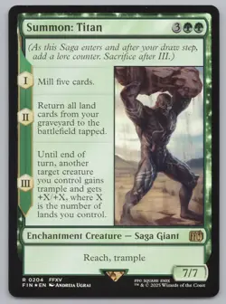 MTG - Final Fantasy - FOIL Summon: Titan #204 -g573 - Image 1