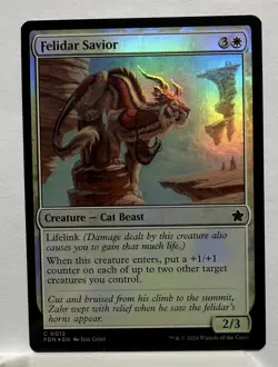 x1 Felidar Savior FDN Foundations MTG 12 FOIL COMMON M/NM 1x - Image 1