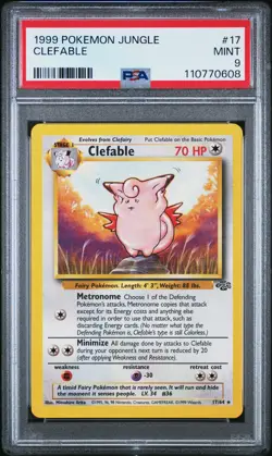 1999 POKEMON JUNGLE #17 CLEFABLE PSA 9 - Image 1