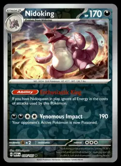 NIDOKING [FOIL] - 034/165 - POKEMON 151 MEW ENGLISH - REVERSE HOLO - NM - Image 1