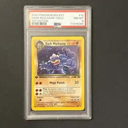 Pokemon 2000 1st Edition Team Rocket Dark Machamp Holo PSA 8 Near Mint CLEAN - Image 1