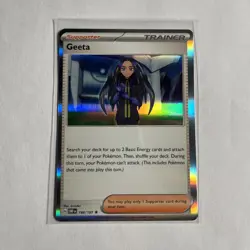 Pokemon Card Geeta - 188/197 Obsidian Flames Holo Rare Trainer 2023 NM-Mint - Image 1