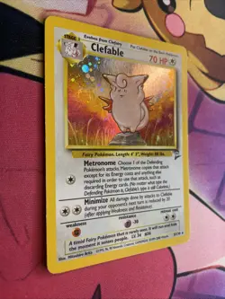 Clefable 5/130 2000 Base Set 2 Unlimited Holo WOTC Pokemon Card Vintage LP - Image 2