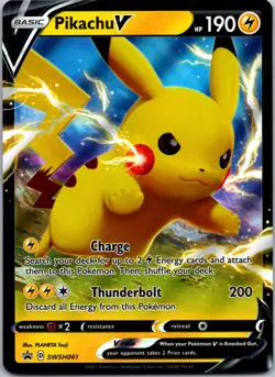 Pikachu V SWSH061 - NM Full Art Promo Rare Pokemon Card - Image 1