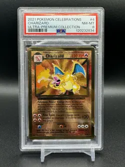 Charizard 004/102 Celebrations (Metal Card) Ultra Premium Collection PSA 8 NM-MT - Image 1