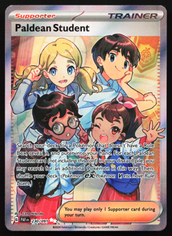 Paldean Student 230/091 Paldean Fates Full Art Ultra Rare Near Mint Pokemon Card - Image 1