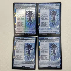 4x MTG - Summon: Shiva Final Fantasy (1x Foil, 3x Reg) NM Playset - Image 1