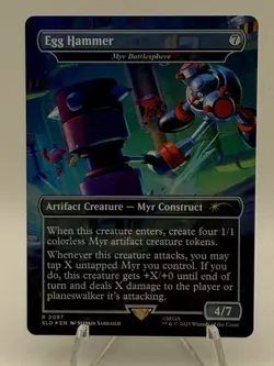 Egg Hammer - Myr Battlesphere 2097 Sonic Secret Lair Drop SLD MTG Rainbow Foil - Image 1