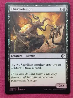 Magic The Gathering THE BROTHERS' WAR FOIL THRAXODEMON black card MTG - Image 1