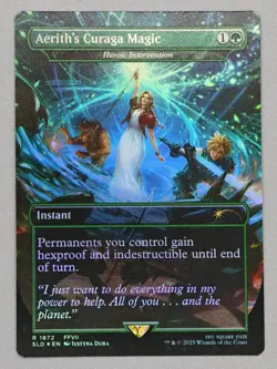MTG x FINAL FANTASY SECRET LAIR - AERITH'S CURAGA MAGIC #1872 RAINBOW FOIL - Image 1