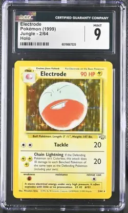 CGC 9 ELECTRODE 2 JUNGLE HOLO POKEMON MINT - Image 1