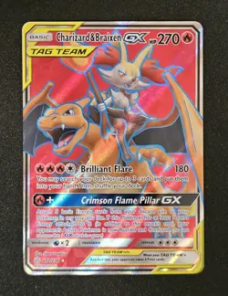 Pokemon Charizard & Braixen GX 212/236 Sun and Moon Cosmic Eclipse (Full Art) - Image 1
