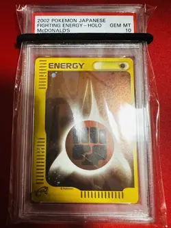 PSA10 Swirl Holo Pokemon Card e Fighting Energy Holo 2002 McDonald s Promo pokem - Image 1