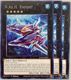 Yugioh - 3x N.As.H. Knight - JUSH-EN059 - Rare - 1'st Ed. - NM/M - Image 1