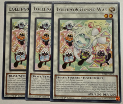 Yugioh - 3x Lollipo Yummy Way 3x (playset) JUSH-EN021 - Rare - 1'st Ed. - NM/M - Image 1