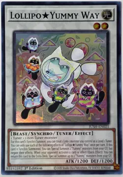 Yugioh! - Lollipo Yummy Way 3x (playset) JUSH-EN021 - Super Rare - 1'st Ed. NM - Image 1