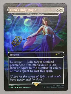 MTG x FINAL FANTASY SECRET LAIR - YUNA'S HOLY MAGIC #1868 RAINBOW FOIL - Image 1