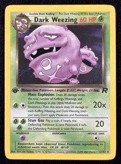 Dark Weezing Team Rocket 31/82 1st Edition Pokemon Card - LP - Image 1