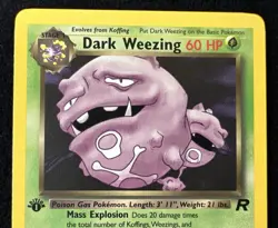 Dark Weezing Team Rocket 31/82 1st Edition Pokemon Card - LP - Image 3
