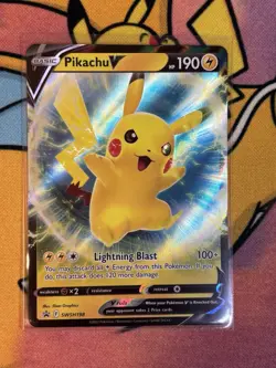 ERROR PRINT Pikachu V SWSH198 Sword & Shield Black Star Promo Pokemon Card Mint - Image 1