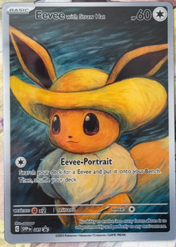 *CUST0M-SEE-DSCR* Eevee with Straw Hat Pokemon x Van Gogh Black Star Promo Card - Image 2