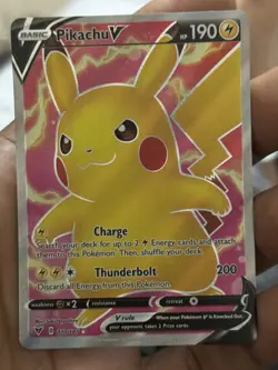 Pikachu V (Full Art) Ultra Rare card Pokemon Sword & Shield Vivid Voltage - Image 1