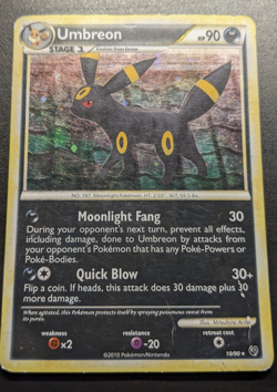 Umbreon 10/90 Holo - Pokemon Undaunted Holo Card Cracked - Moderate Play MP - Image 1
