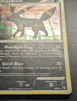 Umbreon 10/90 Holo - Pokemon Undaunted Holo Card Cracked - Moderate Play MP - Image 2