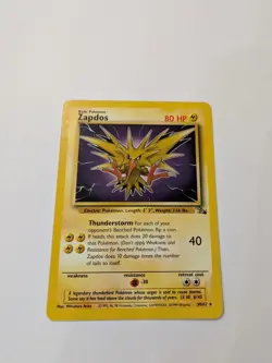 Pokemon TCG Zapdos Fossil Card 30/62 Unlimited Rare, Non-Holo - Image 1